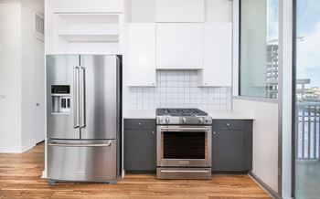 Kitchen with cabinets